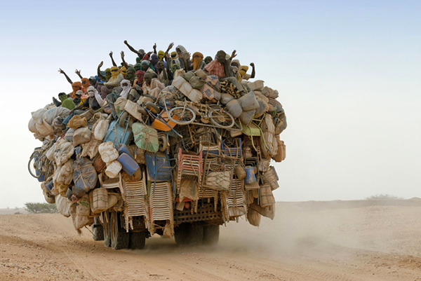 Andre Benamour’s award-winning photo of Libyan migrants.